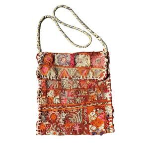 Vintage handmade crochet flower crossbody